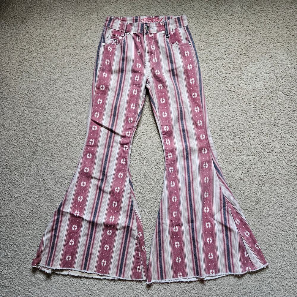 Cowgirl Hardware Kid's Red Serape Bell Bottom Jeans 10